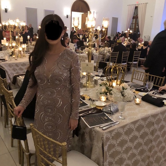 Long Sleeve Embellished Dress Sequin - Picture 10 of 11